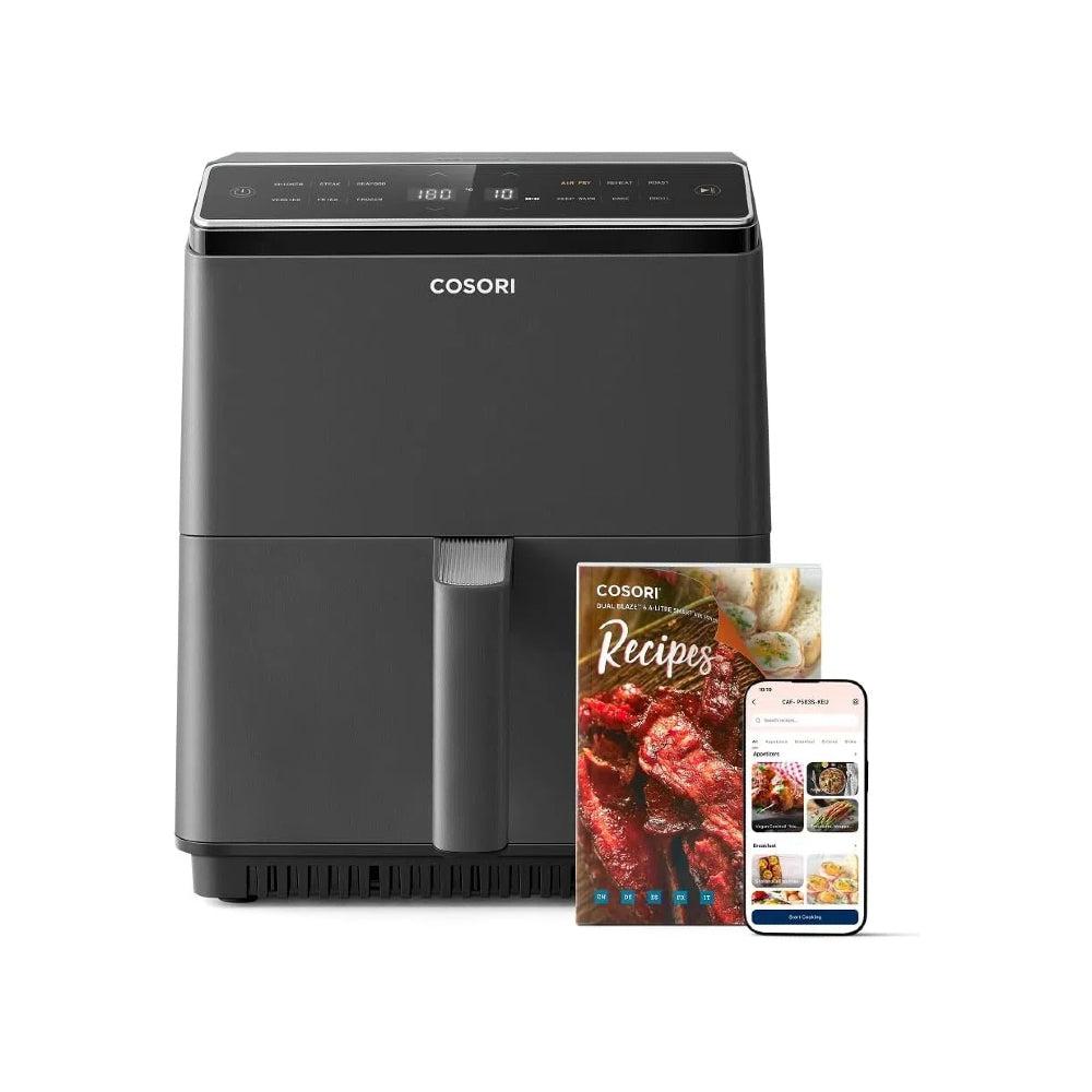 Cosori Dual Blaze 6.4L airfryer i sort med dobbelt varmeelement og digital touch-panel