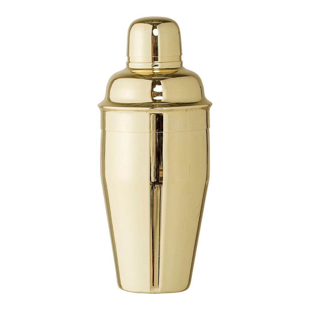 Bloomingville cocktailshaker i gullfarget metall, designershaker til hjemmebaren