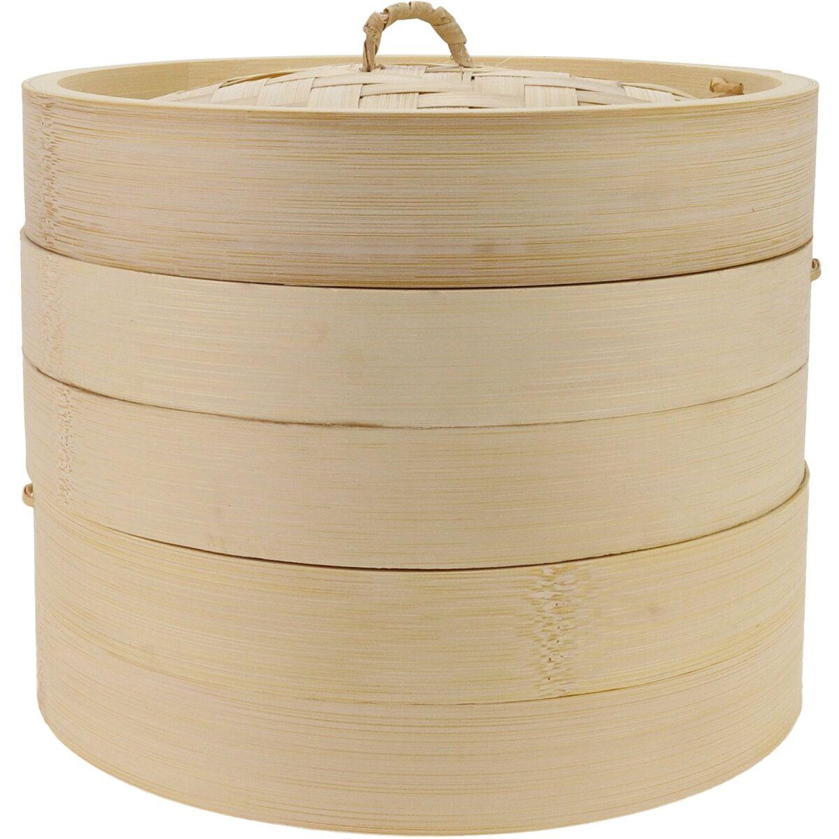 Essentials bambusdampkoker med to lag og lokk, 20 cm