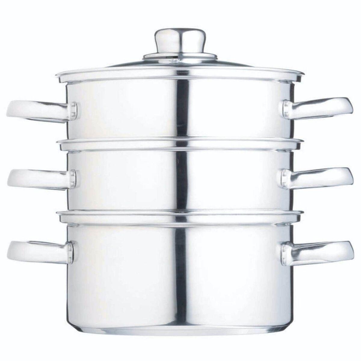 Kitchen Craft tre-lags dampkoker i rustfritt stål, 16 cm diameter