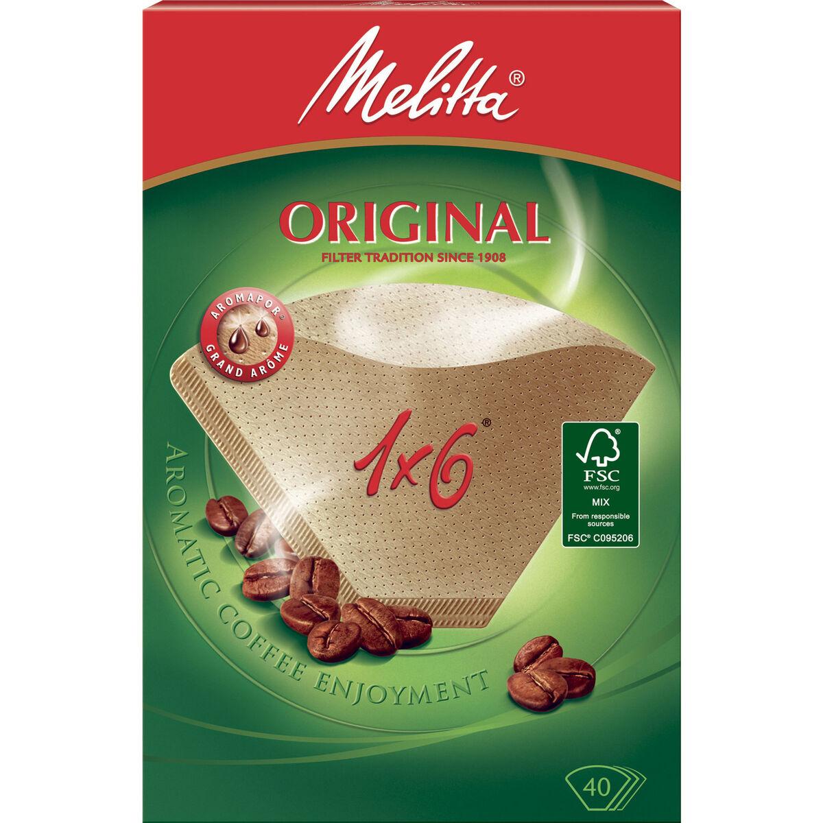 Melitta kaffefilter størrelse 1x6, pakke med 40 stykk
