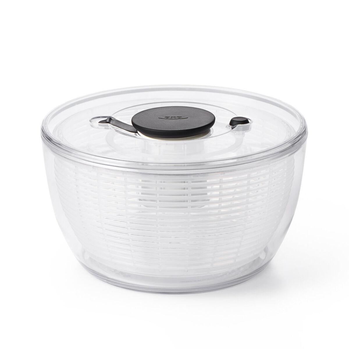 OXO Good Grips Salatslynge Stor med trykknapp og brett