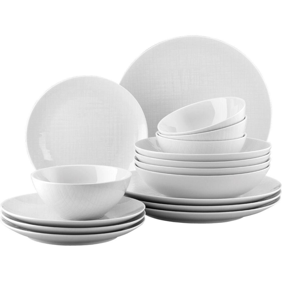 Rosenthal Mesh hvit middagsservise 16 deler med frokostskåler