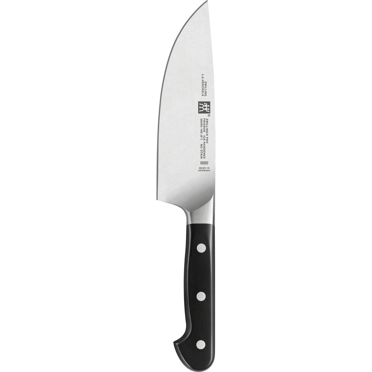 Zwilling Pro Kokkekniv 16 cm med sort ABS-håndtak på hvit bakgrunn