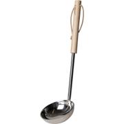 Ernst suppeøse i rustfritt metall med treskinne, elegant design