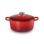Le Creuset Signature rund jerngryte 24 cm i rød emaljert støpejern