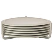 Zone glassbrikker 6 stk i silikon med metallholder i naturfarget beige