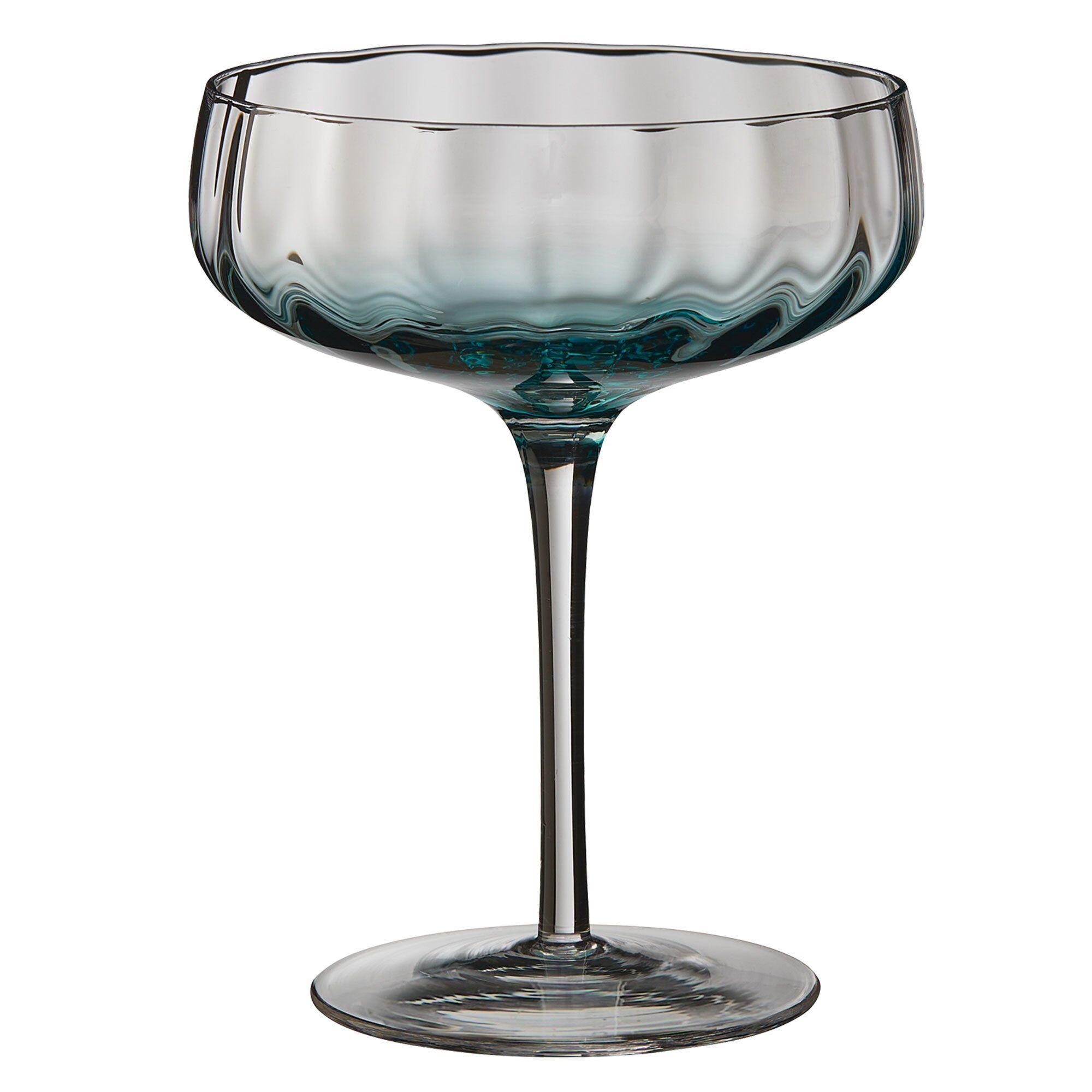 Aida Champagne- og Cocktailglass 30 cl i blå farge, dekorativt drinkglass