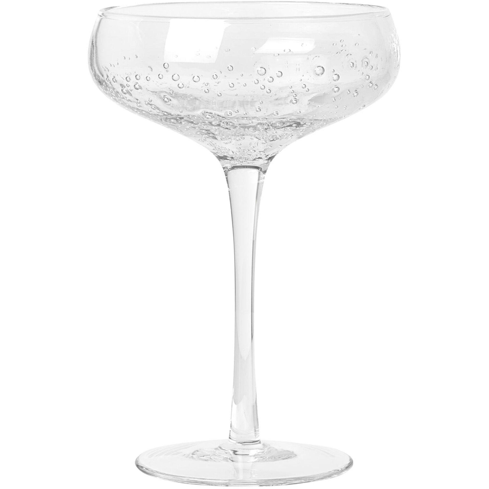 Broste Copenhagen Bubble munnblåst cocktailglass, organisk form med lille bobler i glasset