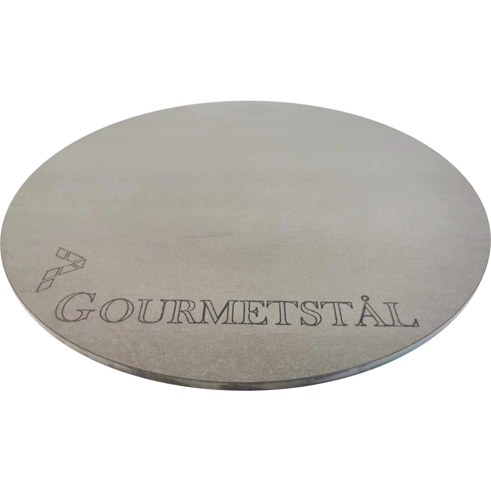 Gourmetstål rund pizzastål 30 cm i blank stål