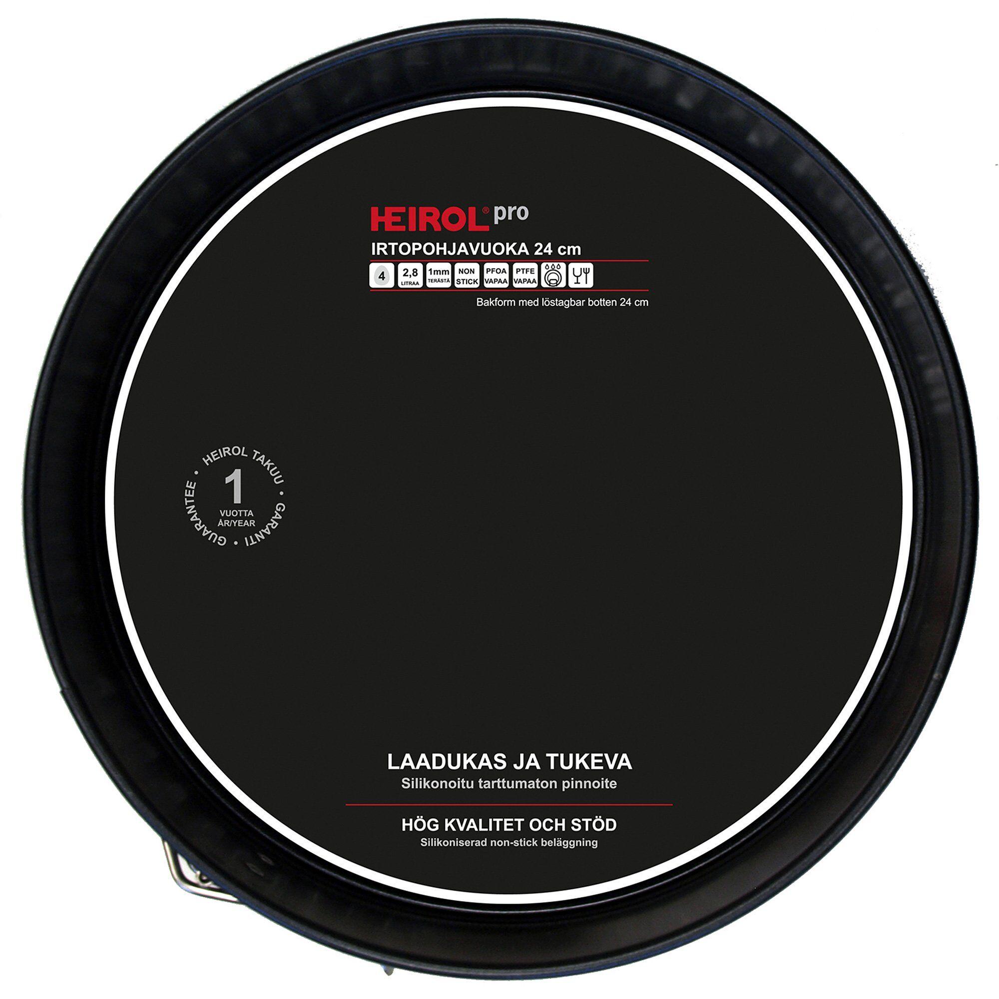 Heirol PRO springform 24 cm i sort non-stick med løs bunn