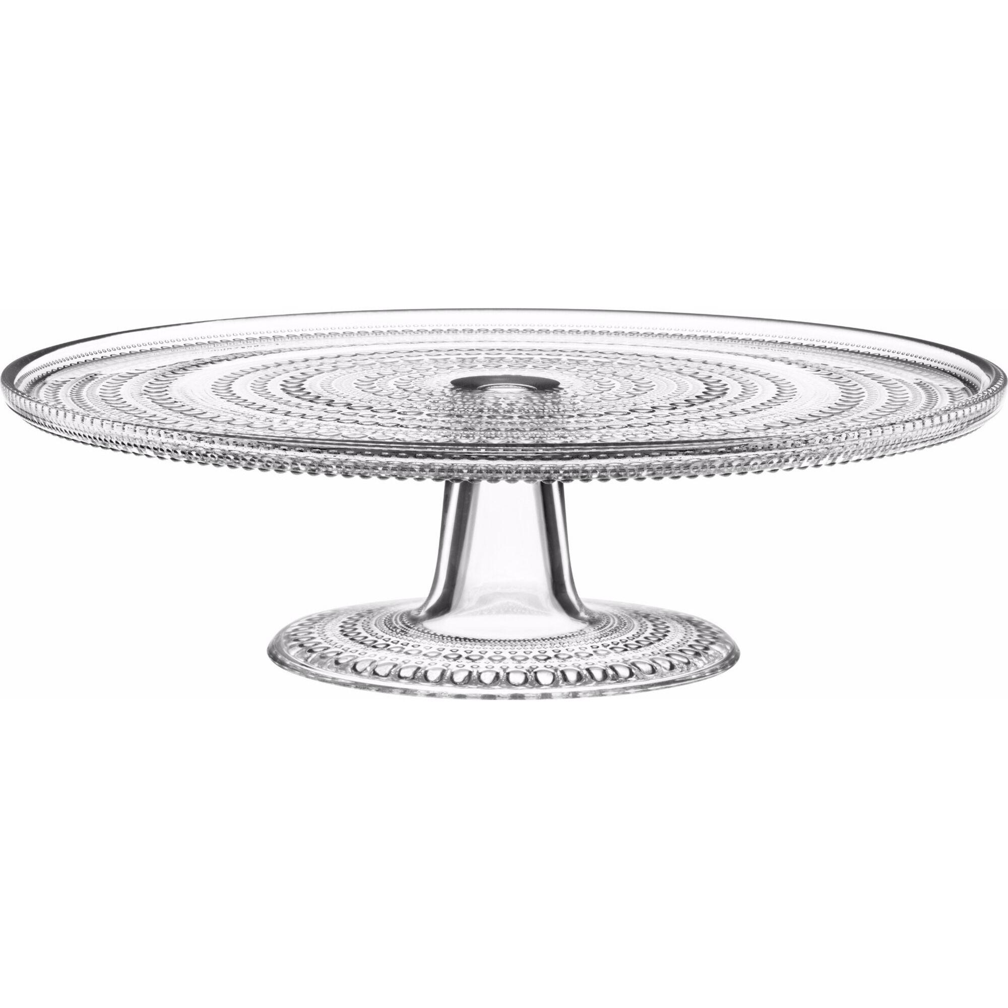 Iittala Kastehelmi kakefat 31,5 cm i klart glass med Kastehelmi dråpemønster