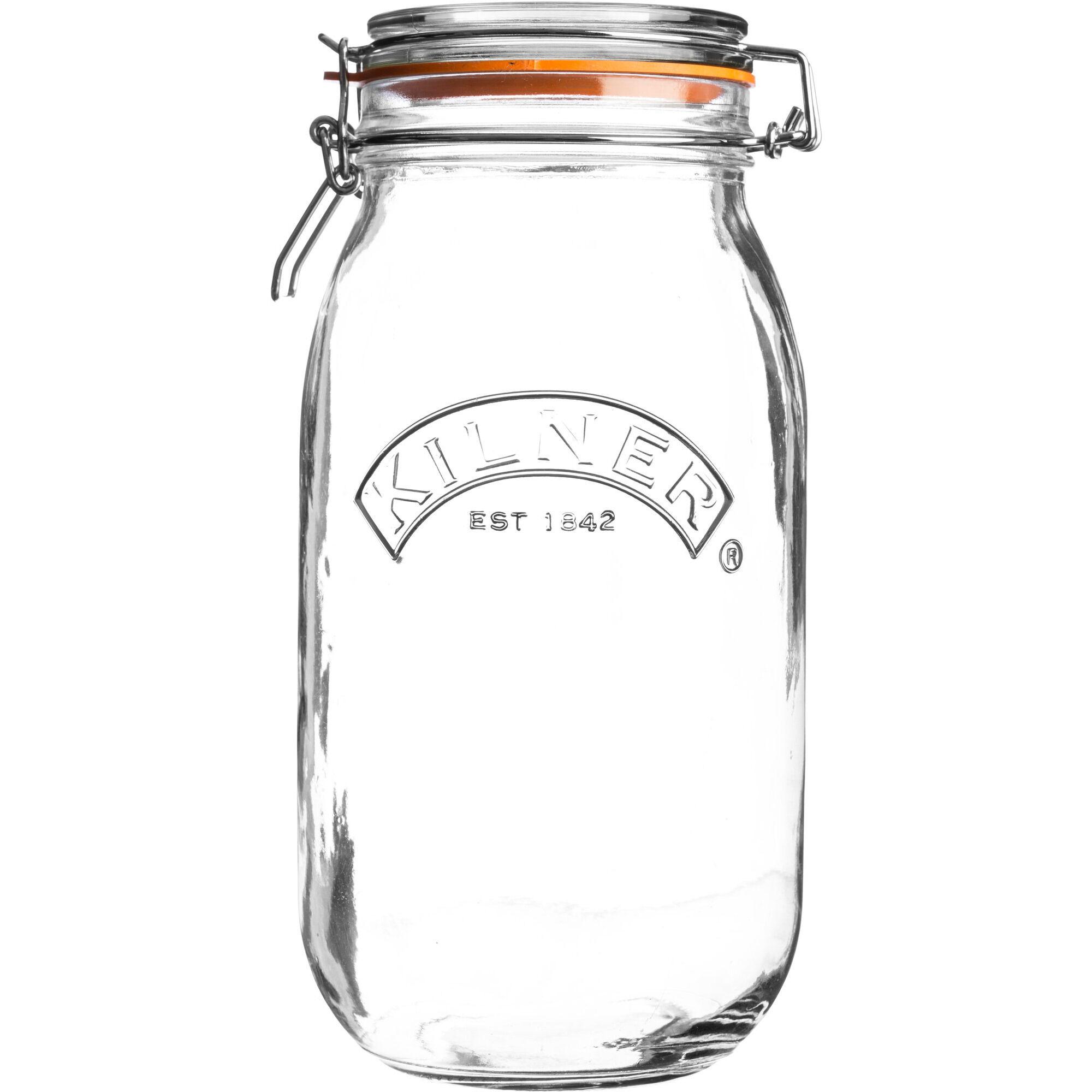Kilner konserveringsglass med bøyle og gummiring, 1,5 liter, klart glass