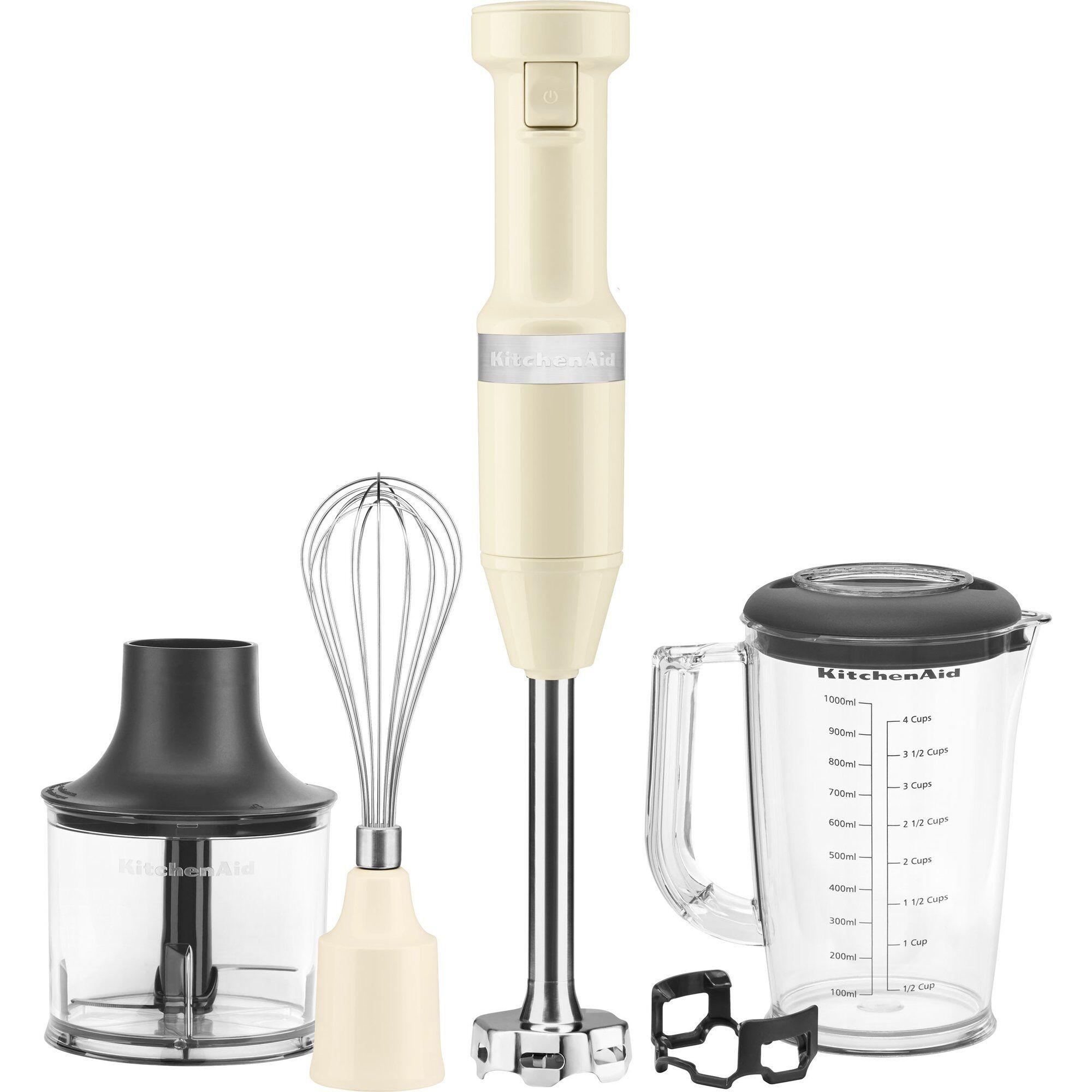 KitchenAid 5KHBV83 stavmikser i cream-farge med tilbehør