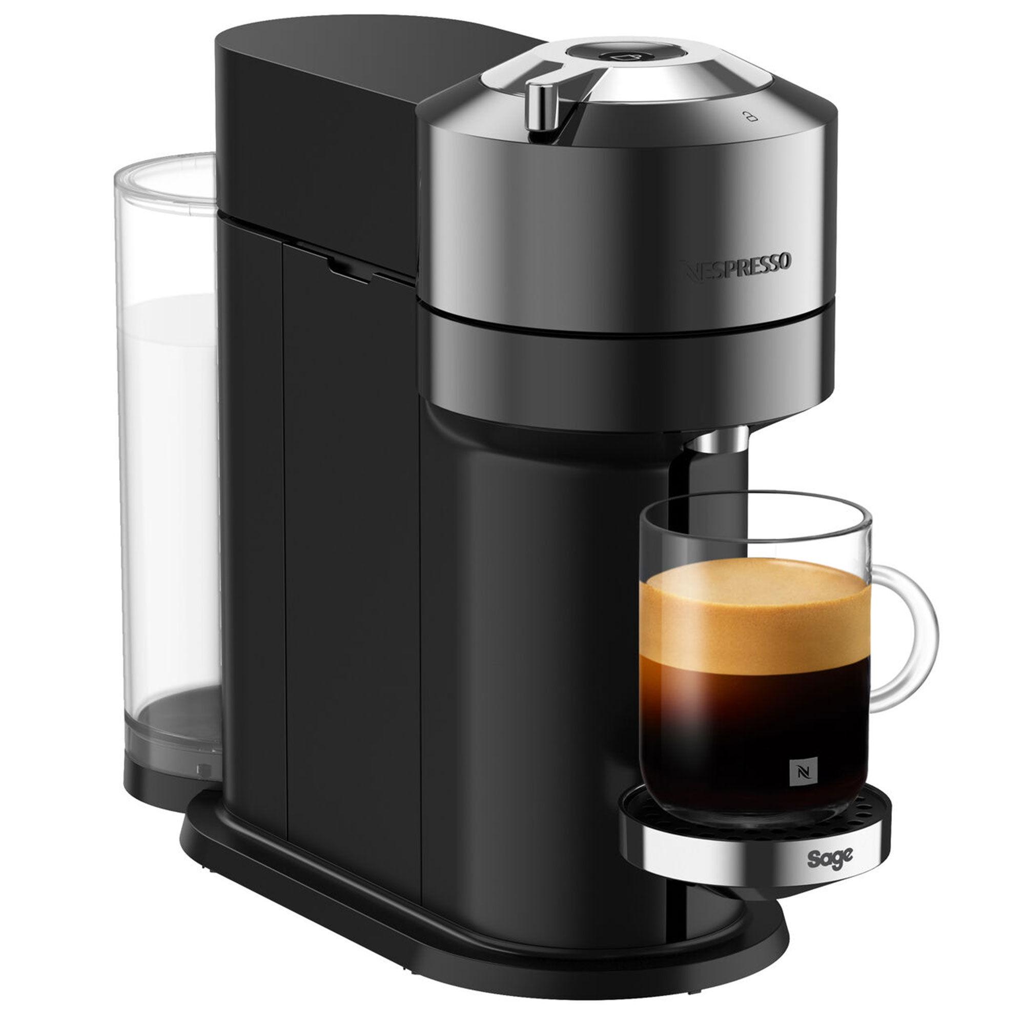 Nespresso by Sage Vertuo Next Deluxe kapselmaskin i krom med elegant design