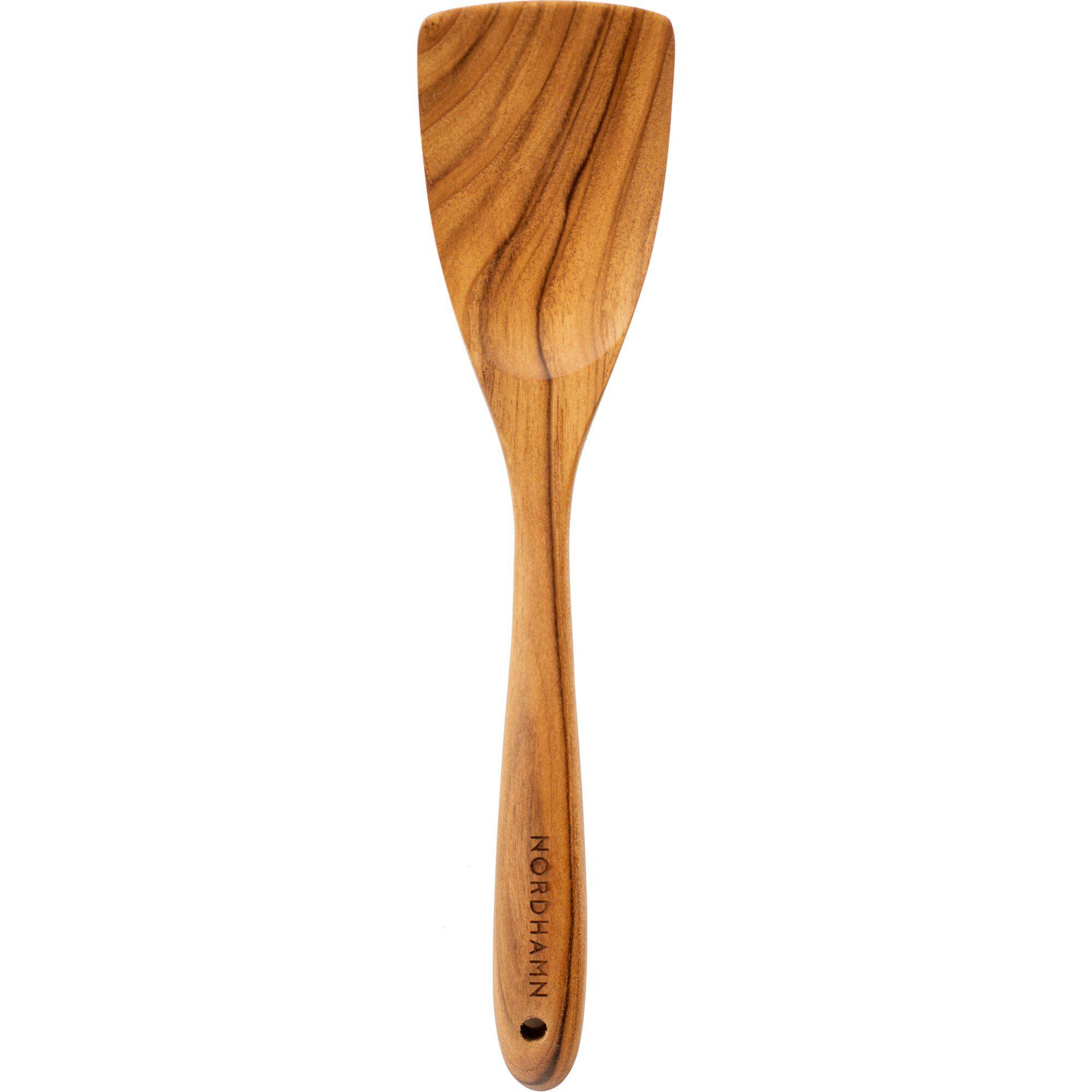 Nordhamn stekespade i teak, 30 cm lang med naturlig treoverflate