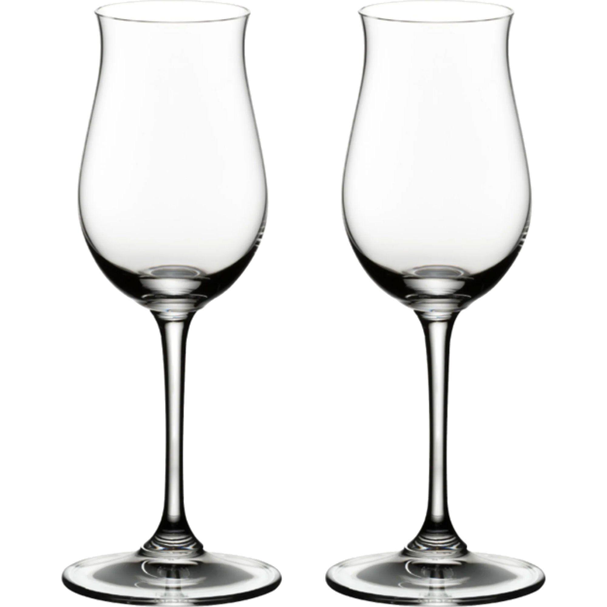 Riedel Vinum Hennessy cognacglass 17 cl, to glass stilt opp ved siden av hverandre