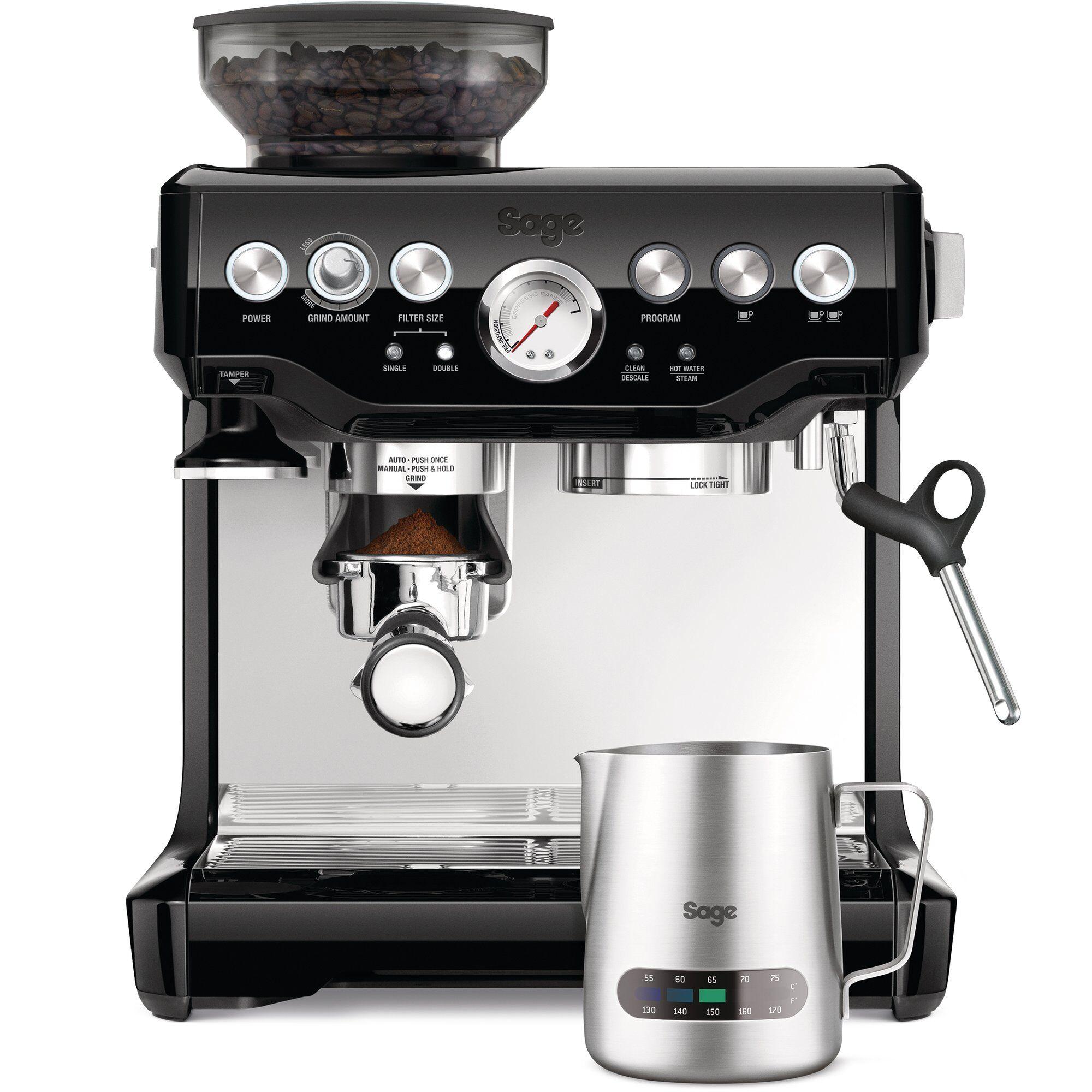 Sage Barista Express espressomaskin i sølv med innebygd kvern