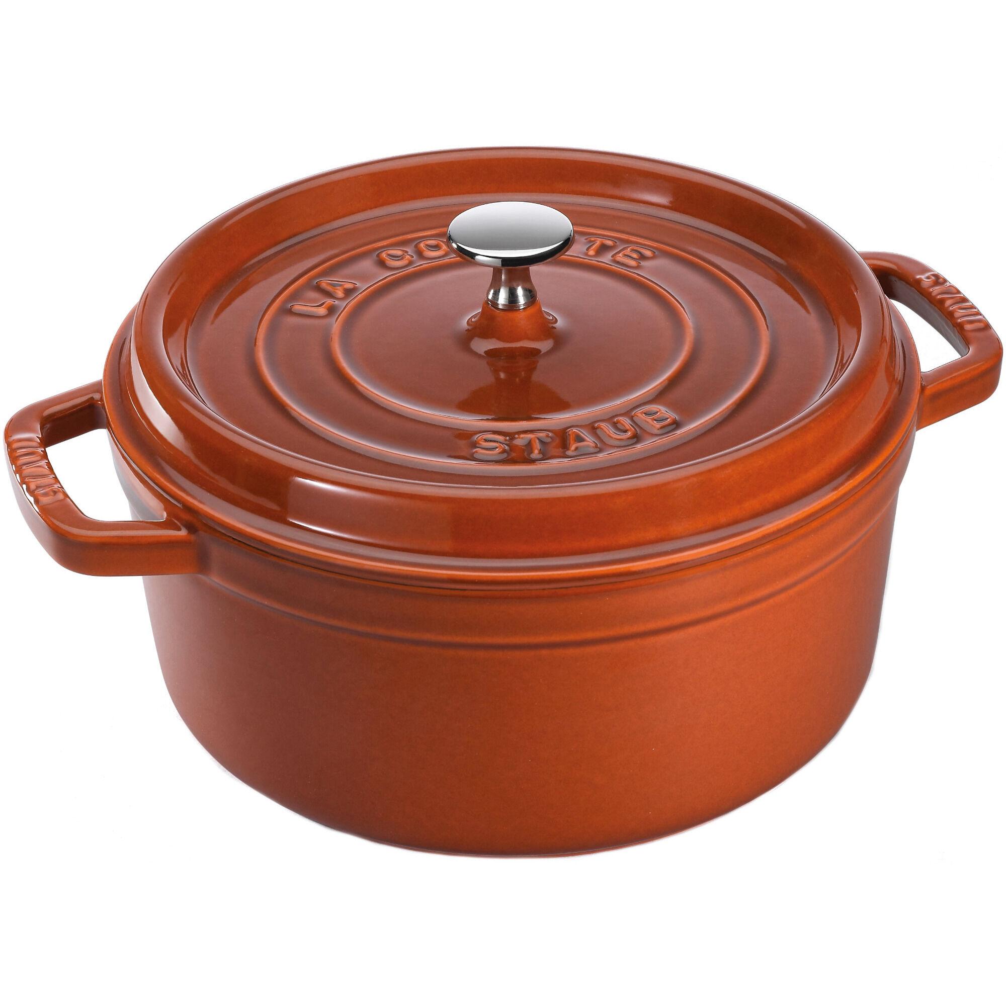 Staub La Cocotte rund jerngryte 24 cm i kanelfarget emaljert støpejern