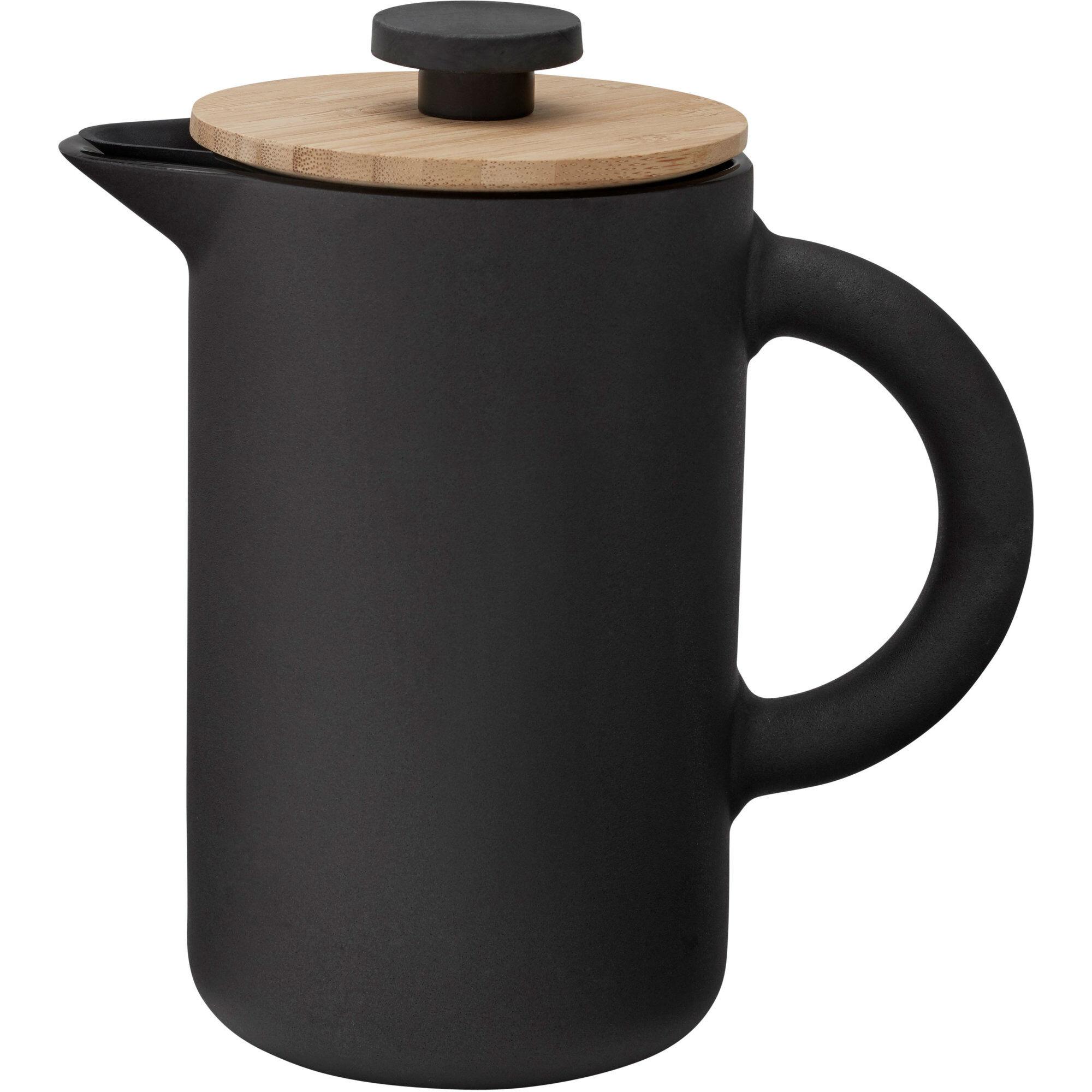 Stelton Theo presskanne 0,8 liter i stentøy med bambuslokk, moderne dansk design