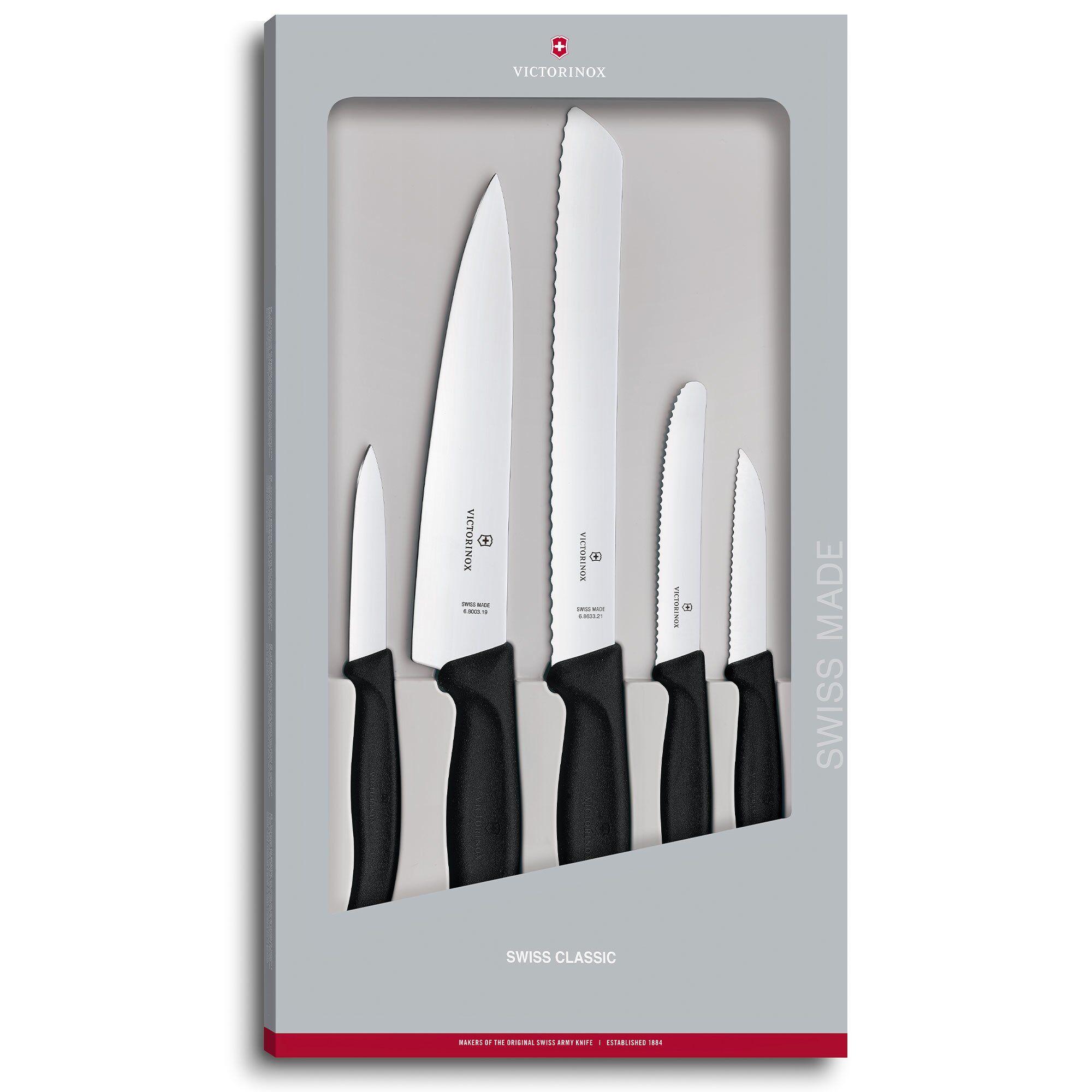 Victorinox Swiss Classic knivsett 5 deler med svarte ergonomiske håndtak
