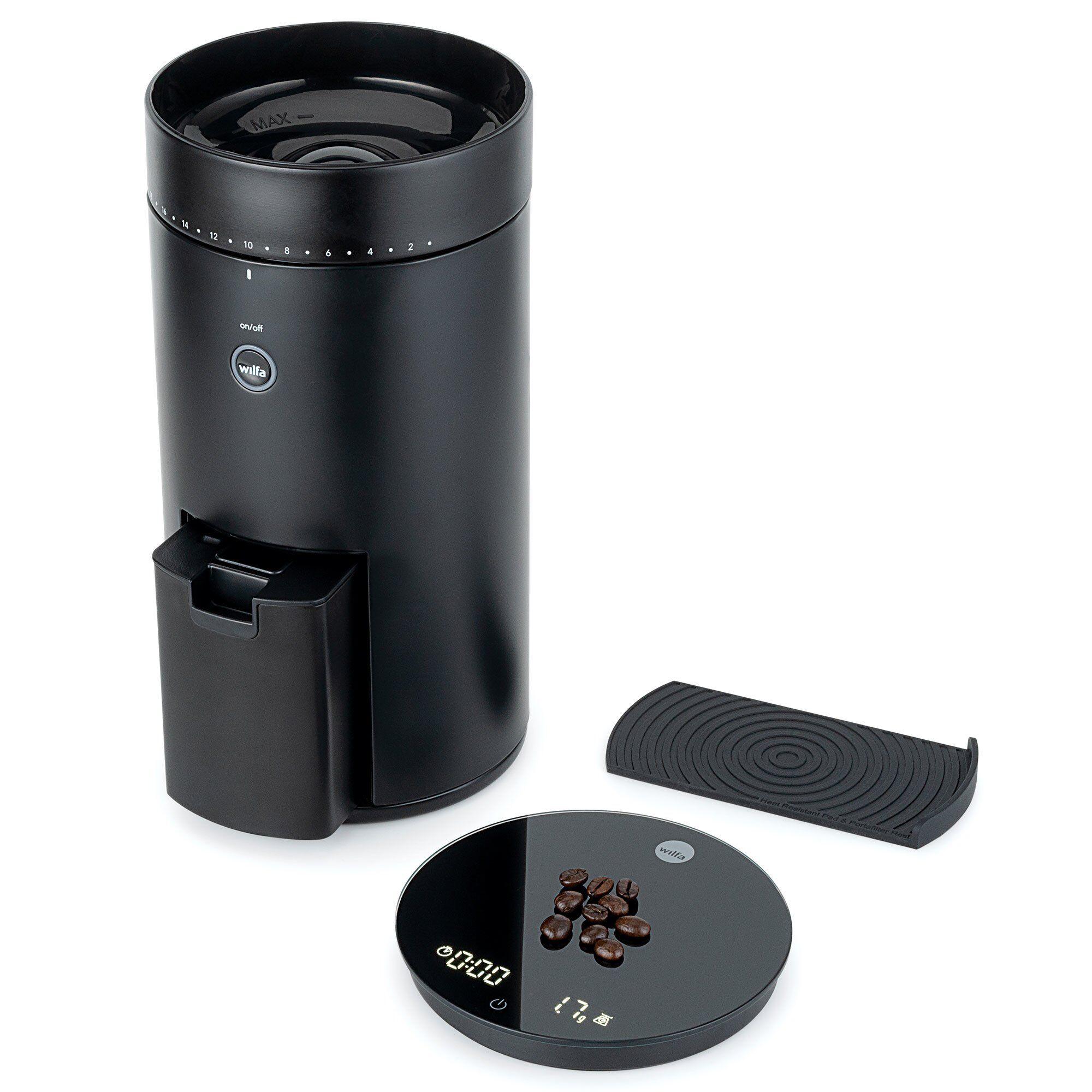 Wilfa WSFBS-200B kaffekvern i sort med 58 mm flat burr og automatisk stopp