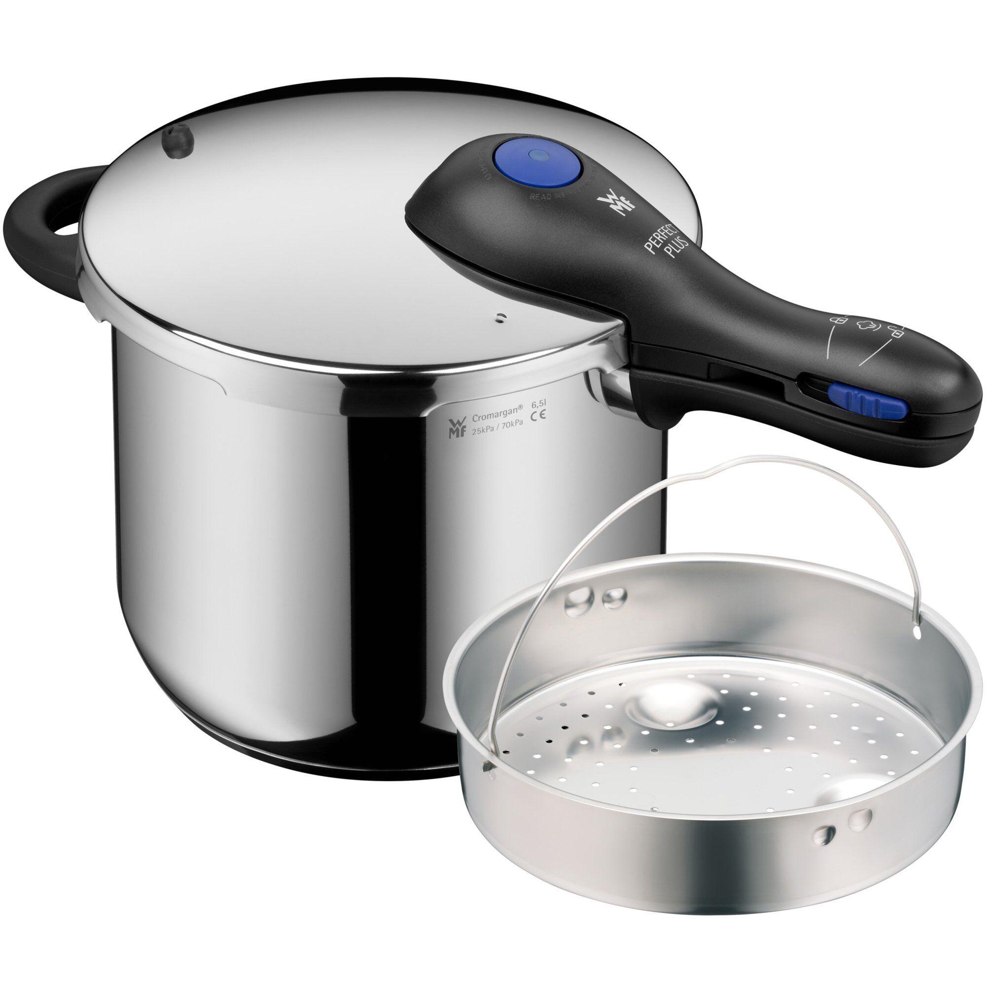 WMF Perfect Plus trykkoker 6,5 liter med dampinnsats i rustfritt Cromargan stål