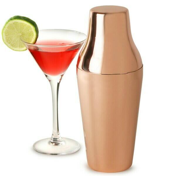 Fransk cocktailshaker i kobberfarge fra Mezclar, to-delt Parisian design