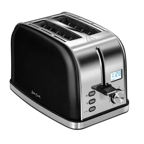 Sam Cook ToastMaster brødrister i matt svart stål med LCD-display