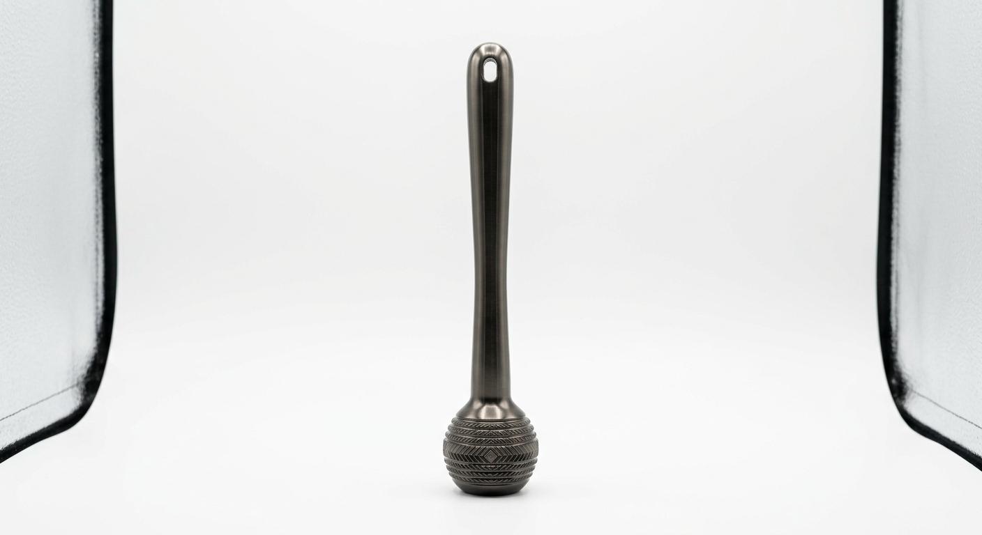 Gun metal muddler 22,5 cm fra Genware, rustfritt stål med gråsort belegg