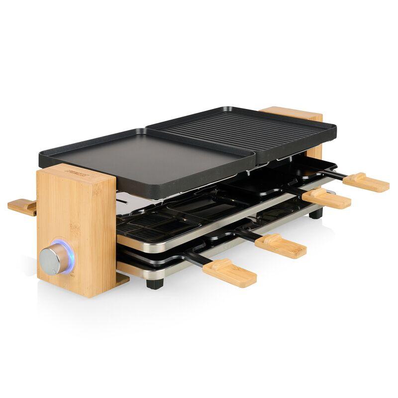 Princess Pure 8 raclettegrill med bambus og vendbar grillplate