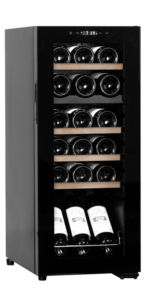 Northern Collection 18 Black frittstående vinskap med glassdør