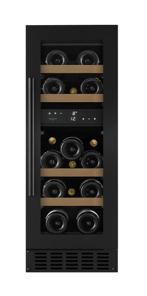 WineCave 700 30D innbyggbart vinskap i antrasitt svart med to soner